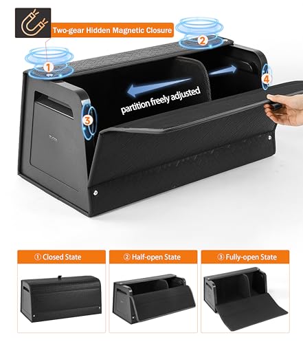 Trunk Organizer for suv,car storage organizer,lid Box,PU Leather & PP Honeycomb Board,Fixed with screws extremely sturdy,Collapsible and Adjustable(Reinforced: 25.6"L×13"W×12.4"H, 60lbs,4K in³) - view 4
