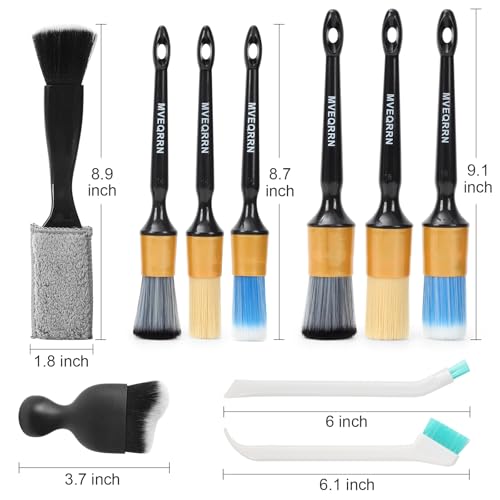 10PCS Car Detailing Brush Set,Boars Hair Detail Brush Kit(Gold) - view 2