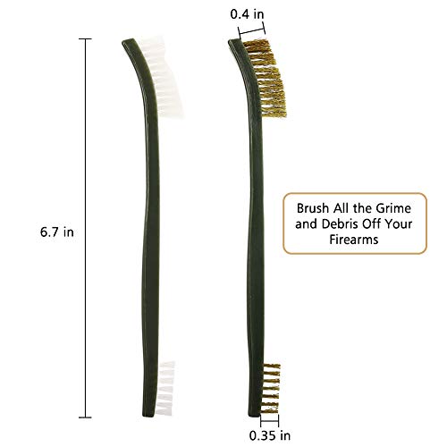 Gun Brushes & Picks, Universal Gun Cleaner Kit – Double Ended Brass Steel Nylon Bristle Brush, Stainless Steel Picks & Plastic Ploymer Pick for Gun Cleaning and Maintenance - view 3