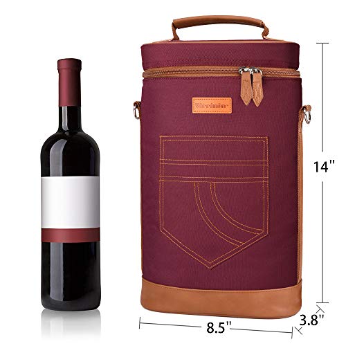 2 Bottle Insulated Wine Tote Carrier Bag - view 4