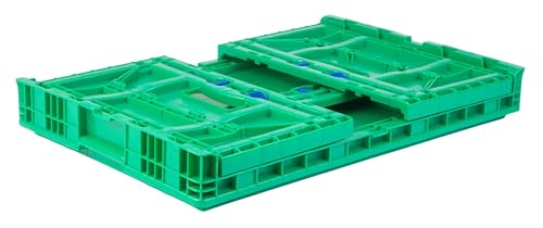 Hudson Exchange 23.62 x 15.75 x 11.81" (15.2 Gallon) Collapsible Straight Wall Handled Storage Container Tote, Green - view 3
