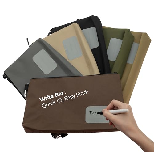 Premium Tool Pouch Zipper Bag, Small Tool Bag, Multipurpose Storage pouch, Heavy duty Flat Bottom Tool bag with YKK Zipper (6 pack Large 12inch) - view 5