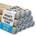 2 x 15 Inch Kraft Mailing Tubes with End Cap - 12 Pack