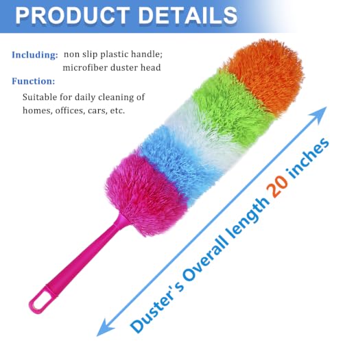 20-Inch Microfiber Hand Duster, Car Interior Detailing Duster, Rainbow Feather Duster for Car, Home, Office Cleaning - view 2