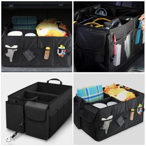 Car Trunk Storage Organizer, Black Oxford Cloth Multi-compartment Box - view 4