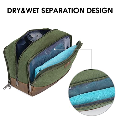 Travel Toiletry Bag for Men, Canvas Shaving Dopp Kit - view 2