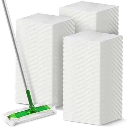 Disposable Mop Pads - Hard Floor Dust Mop - Disposable Microfiber Cloths - White Floor Cleaning Pads - 200 Count, White, 11.5" x 8"