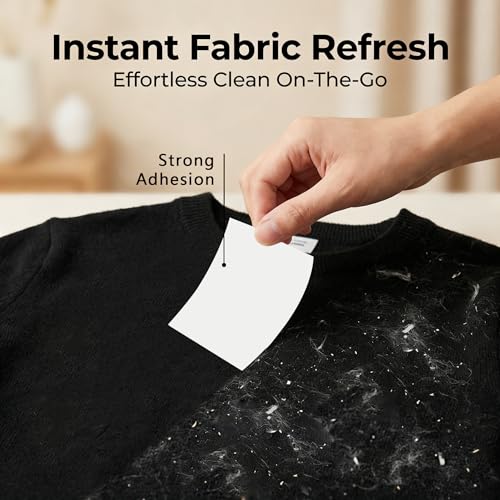 Lint Remover Sheets – 50-Pack Portable Lint Remover Stickers for Clothes & Pet Hair, Pocket-Size Lint Tape for Travel, Dark Fabrics, Suits & Couches (2.6"x3.5", No Batteries) - view 2