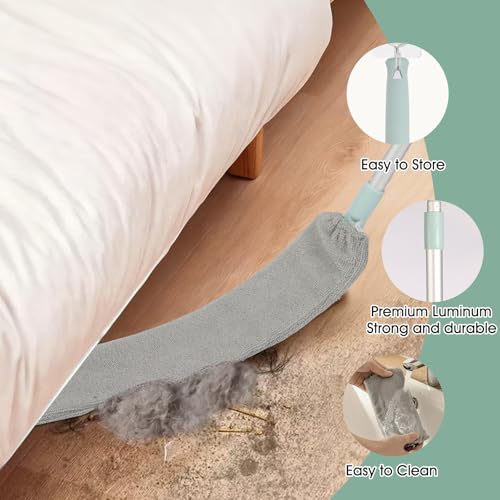 Retractable Gap Dust Cleaner, Long Handle CleaningTool with 3 Washable Microfiber Dusting Cloths, Duster Brush for Cleaning Under Appliances - view 3