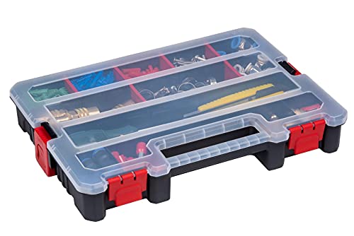 2-Pack Small Parts Organizer Box – Stackable Hardware Storage Organizer Case with 20 Compartments & Dividers – Screw, Nut, Bolt, Drill Bit Organizer for Garage, Workshop, Crafts - view 3