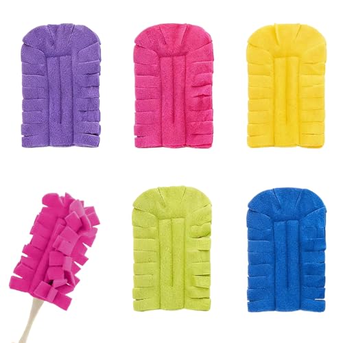 Reusable Duster Refills, Fleece Duster Refill Reusable Dusters for Cleaning, Electrostatic Duster Refills Washable Cleaning Pads Tools for Home, Blinds, Car, Furniture (5 Colors*1)