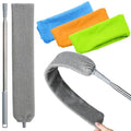 100 inches Retractable Gap Dust Cleaner Cleaning Tools with 4 Microfiber Dusting Cloths Long Handle, Washable and Retractable Duster Brush for Cleaning Under Appliances Furniture Couch Fridge