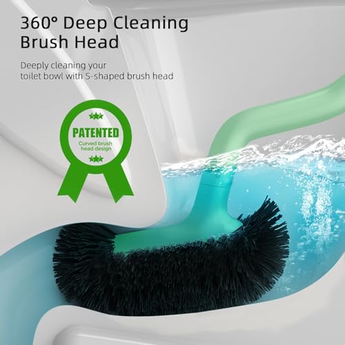 Toilet Bowl Brush Holder Set: Bathroom Deep Cleaning Scrubber - view 2