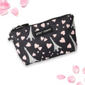 8.5 Inch Zipper Cosmetic Pouch Small Toiletry Bag Lightweight Durable Polyester Organizer with Inner Zipped Pocket Good For Makeup Accessories and Travel Needs (Paris Love)