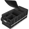 Car Trunk Organizer with Foldable Soft Lid 75L 4 Compartments
