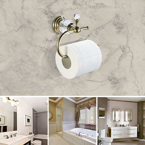 Polished Gold Toilet Paper Holder, Brass Crystal Tissue Holder Bathroom Accessories Wall Mounted - view 6