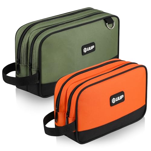 Tool Bag 2-Pack 12" 10", Divider Zipper Pouch, Small Tool Box Organizer
