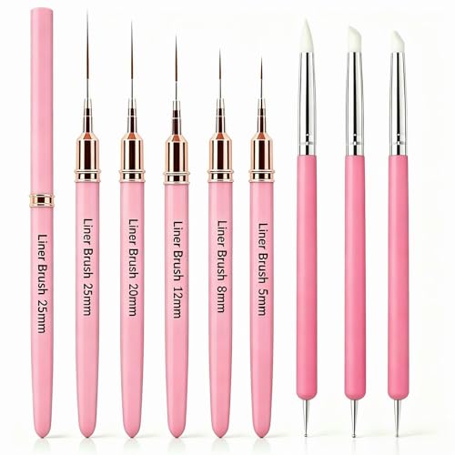 5Pcs Nail Art Liner Brushes Liner Brush for Nails Gel Striping Nail Brushes