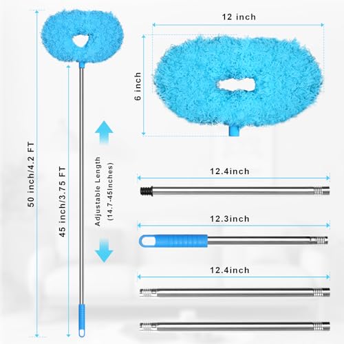 Ceiling Fan Cleaner Duster with Extension Pole,Blue 4.2FT - view 6