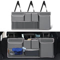 Trunk Hanging Organizer, Backseat Storage Bag, Collapsible Car Interior Accessories with 4 Pockets & 2 Mesh Pouches for Tools, Provide More Storage Trunk Space for SUV, Jeep, MPVs (Grey)