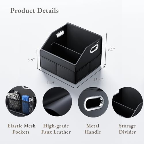 Car Storage Organizer Car Caddy Compact PU Leather Multipurpose Bin for Trunk, Front Seat, Back Seat & Car Floor - view 2