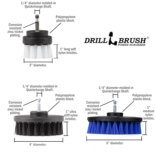 Heavy Duty Drill Brush Attachments for Cleaning Upholstery, Carpet - view 4