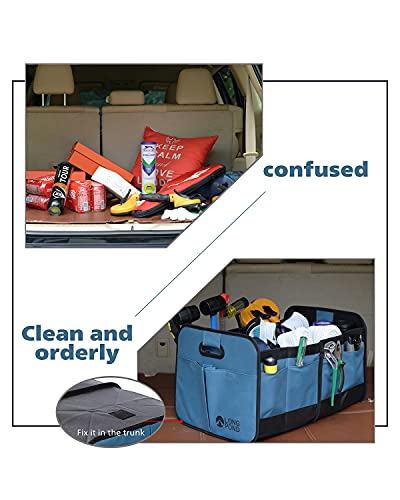 Car Trunk Organizer, Storage for SUVs or Sedans, Foldable Cargo Containers with 9 Pockets and Reinforced Handles, with Non-Slip Bottom, Collapsible Storage for SUVs, Sedans, or Any Cars - view 3