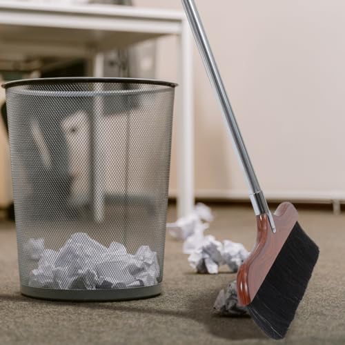 Anti-Static Floor Sweeper Broom with Horse Tail Hair Bristles and Stainless Steel Handle for Indoor Cleaning Kitchen Bathroom and Hardwood Floors - view 3