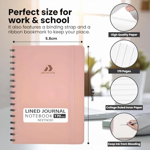 A5 Lined Spiral Notebook - 170 Pages, College Ruled, Yellow - view 3