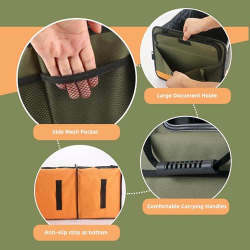 Trunk Organizer for Suv, Sturdy Storage Organization with Non-Slip Bottom Strips, 95L Large Capacity Cargo Organizer for Car, Truck, Sedan, Waterproof Portable Car Organizers for Women Men(Green) - view 3