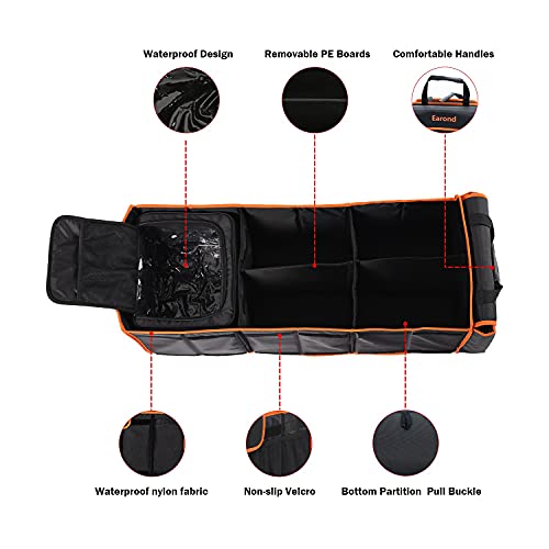 Large Trunk Organizer with Cooler, 3 Compartments SUV Cargo Organizer, Portable Trunk Organizer for suv,car,truck,rv,jeep(black) - view 5