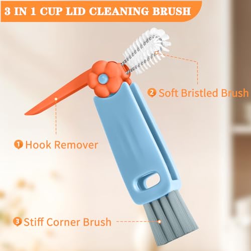 3 in 1 Cup Lid Gap Cleaning Brush Set, Multifunctional Bottle Cleaning Brush, Cup Lid Gap Cleaner, Home Kitchen Crevice Brush Tools (3 Pack) - view 3