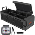Large Trunk Organizer with Portable Leakproof Cooler Bag,Foldable Cover,Adjustable Securing Straps,Collapsible Trunk Organizer for Suv Car Truck Sedan (4-in-1 with Cooler)
