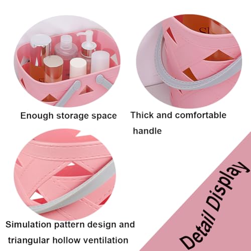 Portable Shower Caddy 2 Pack, Tote Plastic Storage Basket with Handle Shelf Organizers Bin for Bathroom, College Dorm, Kitchen, Garden, Camping, Cleaning Supplies (White 1 pcs) - view 4