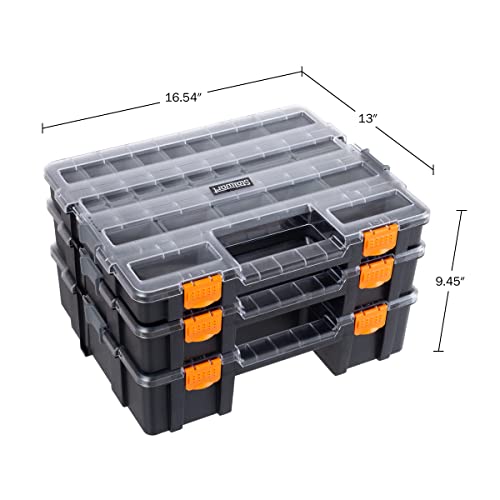 Tool Box Organizer - 3-in-1 Portable Small Parts Organizer, Gray - view 2