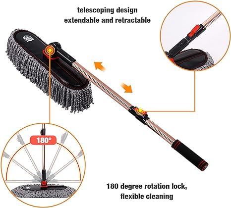 Car Duster Exterior, Microfiber, 3 Pcs, Grey - view 4