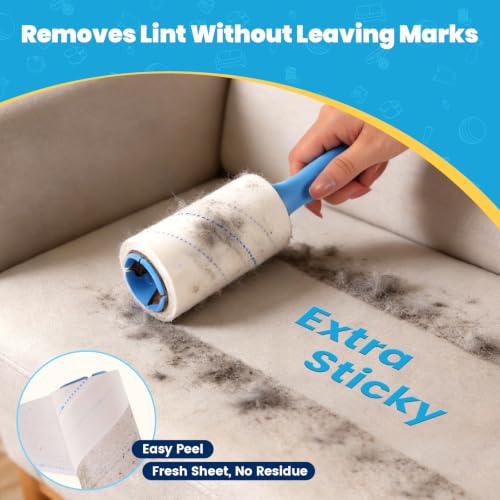Extra Sticky Lint Roller for Pet Hair, 500 Sheets with 2 Handles - view 2