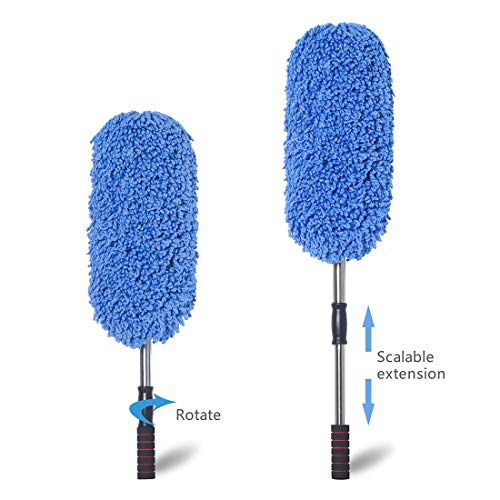 (3 Pack) Microfiber Car Duster Exterior Scratch Free, Extendable Handle, Duster for Black Car, Long Handle Large Design, Car Duster Exterior for Vehicle Outer Dust Cleaning - view 3