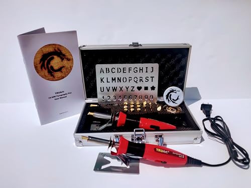 Wood and Leather Pyrography Pen Set - Best Woodburning and Leather Crafts Burner Tool Kit - 35 Different Tips - Dual Power Mode - 30W and 15W, Gourd (Aluminum Case) - view 3