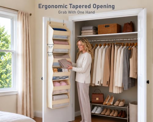 Over the Door Organizer, 6-Shelf Hanging Organizer, Beige, 1 Pack - view 6