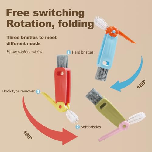 3 in 1 Cup Lid Gap Cleaning Brush Set, Bottle Cleaning Brush Multifunctional Bottle Cleaner Brush Home Kitchen Cleaning Tools, 3PCS - view 6