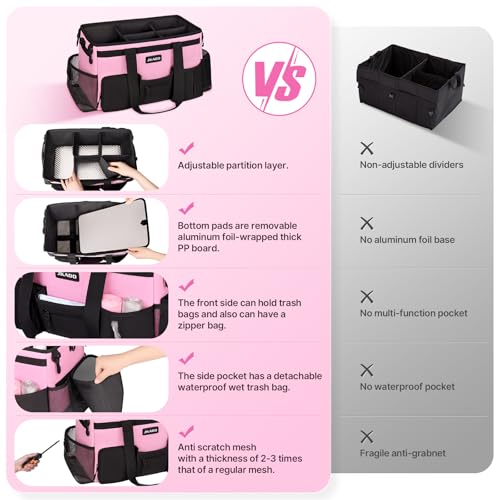 Large Wearable Cleaning Caddy Bag with Handles, Pink - view 5