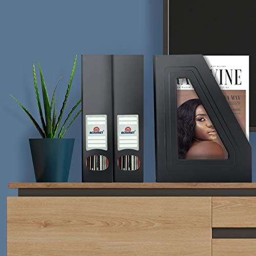 Magazine File Holder, Vertical Desk Organizer, Black, 2 Pack - view 4