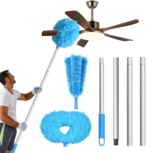 Ceiling Fan Cleaner Duster, Adjustable Microfiber Duster, Blue