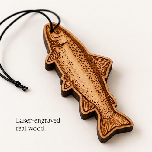 Trout Car Air Freshener Kit, Cool Breeze Scent, Refillable Wood Hanging Diffuser with 30 mL Fragrance Oil - view 6