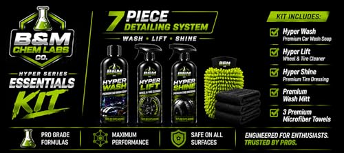 Hyper Series Essentials Kit, 7-Piece Car Detailing System with Wash, Lift, and Shine - view 3
