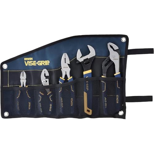 VISE-GRIP Pliers Set with Tool Wrap, 5-Piece (2078708), Blue