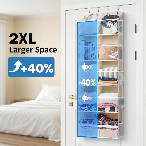 Over the Door Organizer, Extra Large Storage for Bedroom, Beige - view 4