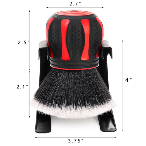 Car Detailing Brush, Ultra Soft Auto Interior Dusting Brush, Handle XL Synthetic Brush with Storage Rack, for Dashboard Air Conditioner Vents Leather, Vehicles Scratch Free - view 2