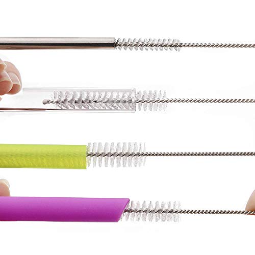 Long Straw Brush Cleaner (10 Pack), Flexible Nylon Tube Cleaning Brushes with 0.4" Bristles, Rust-Proof Stainless Steel Wire Washer for Reusable Tumblers, Sports Bottles & Pipes (10 Inch) - view 4